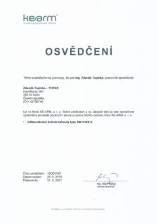 Osvědčení Kearm Osvědčení Kearm