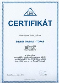 Certifikát LDM