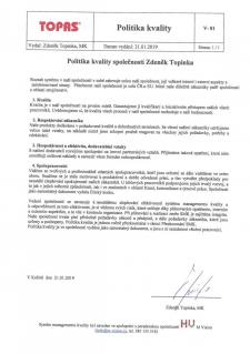 Politika kvality Politika kvality